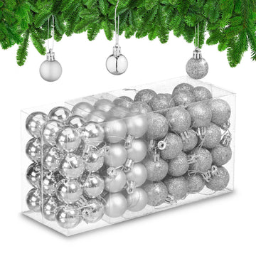 Christmas Tree Baubles Set, 96 Plastic Ornaments