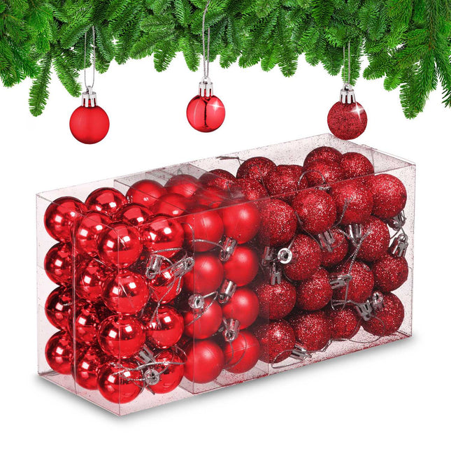 Christmas Tree Baubles Set, 96 Plastic Ornaments