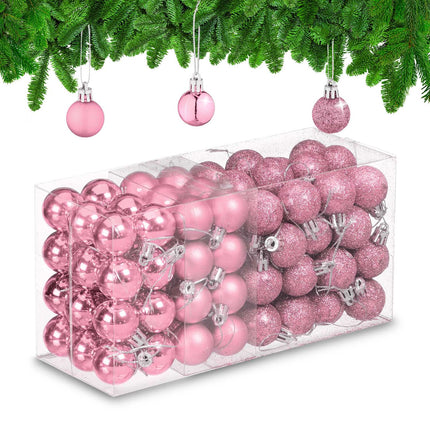 Christmas Tree Baubles Set, 96 Plastic Ornaments