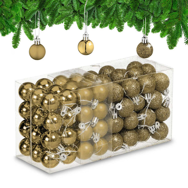 Christmas Tree Baubles Set, 96 Plastic Ornaments