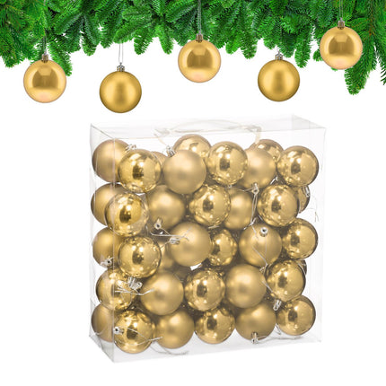 Christmas Tree Baubles Set, Matte & Glossy, 50 Pieces