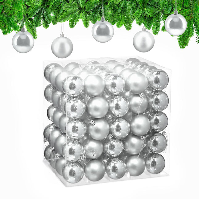 Christmas Tree Baubles Set, Matte & Glossy Finish, 100-Pack