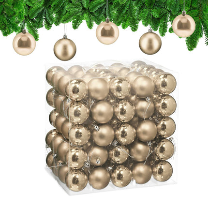 Christmas Tree Baubles Set, Matte & Glossy Finish, 100-Pack