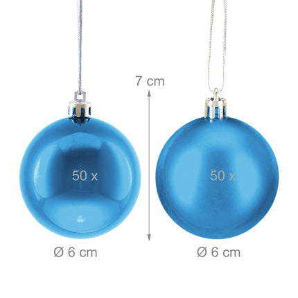 Christmas Tree Baubles Set, Matte & Glossy Finish, 100-Pack