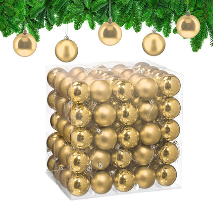 Christmas Tree Baubles Set, Matte & Glossy Finish, 100-Pack