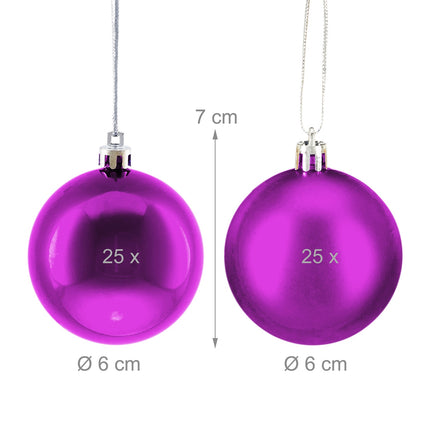 Christmas Tree Baubles Set, Matte & Glossy Finish, 50-Pack