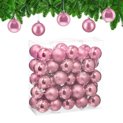 Christmas Tree Baubles Set, Matte & Glossy Finish, 50-Pack
