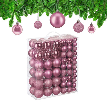 Christmas Tree Baubles Set, Matte/Shiny/Glitter Finish