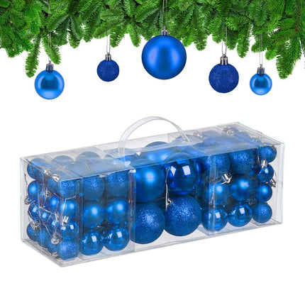 Christmas Tree Baubles Set, Matte/Shiny/Glitter Finish