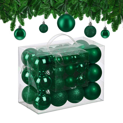 Christmas Tree Baubles Set, Matte/Shiny/Glitter Finish