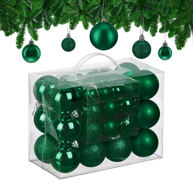 Christmas Tree Baubles Set, Matte/Shiny/Glitter Finish