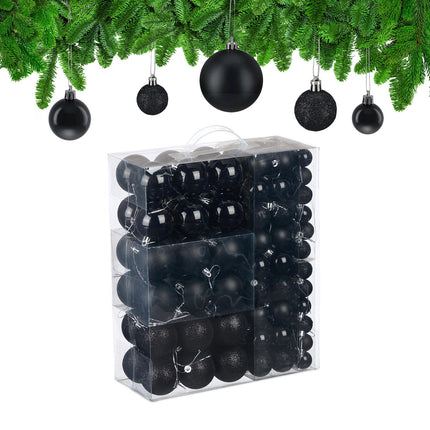 Christmas Tree Baubles Set, Matte/Shiny/Glitter Finish