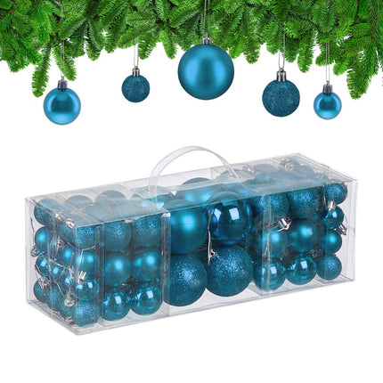 Christmas Tree Baubles Set, Matte/Shiny/Glitter Finish