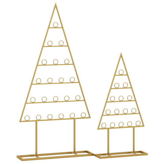 Christmas Tree Card Holder Set – Metal, 36 Clips, Black