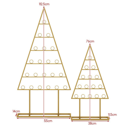 Christmas Tree Card Holder Set – Metal, 36 Clips, Black