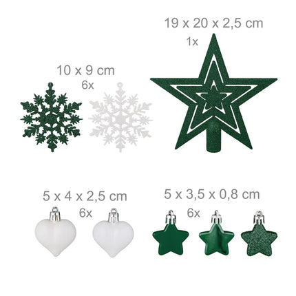 Christmas Tree Ornaments Set, 101 Plastic Baubles