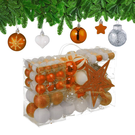 Christmas Tree Ornaments Set, 101 Plastic Baubles