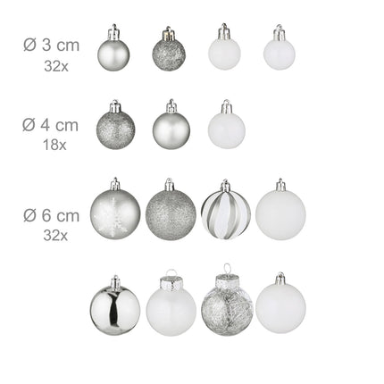 Christmas Tree Ornaments Set, 101 Plastic Baubles