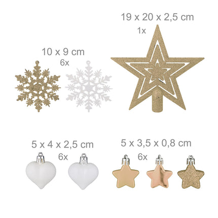 Christmas Tree Ornaments Set, 101 Plastic Baubles