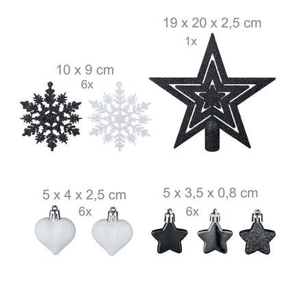 Christmas Tree Ornaments Set, 101 Plastic Baubles