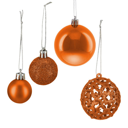 Christmas Tree Ornaments Set, 50 Baubles, Mixed Finishes