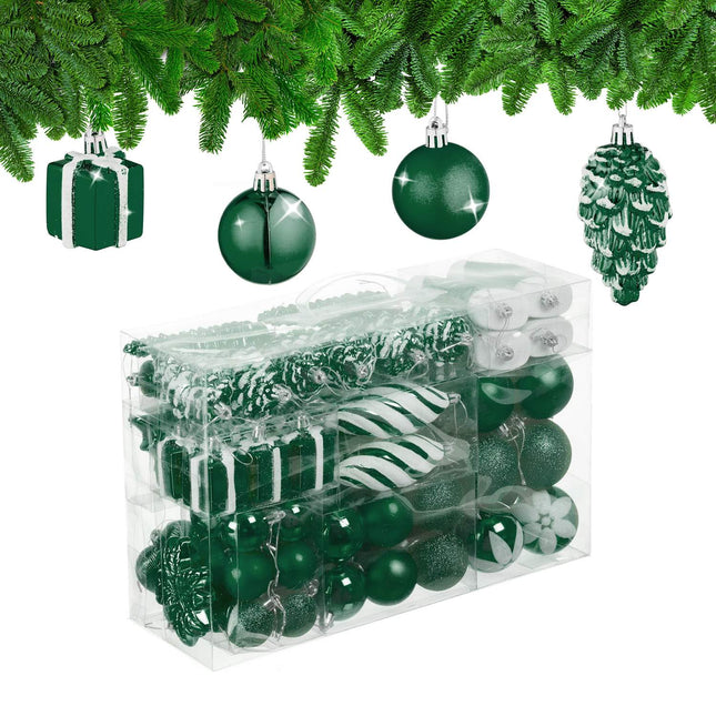 Christmas Tree Ornaments Set, 72-Piece Baubles & Decorations