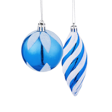 Christmas Tree Ornaments Set, 72 Pieces, Baubles & Decorations