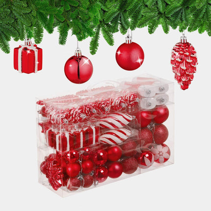 Christmas Tree Ornaments Set, 72 Pieces