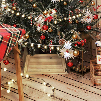 Christmas Tree Skirt, 65x65 cm, Natural Wood