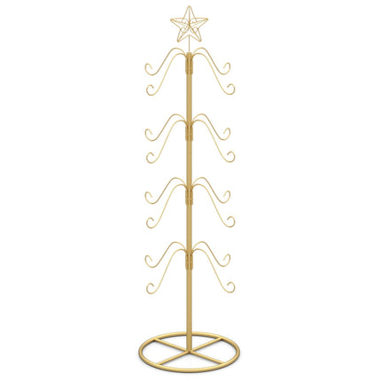 Christmas Tree Stocking Holder with 16 Hooks, Gold Metal