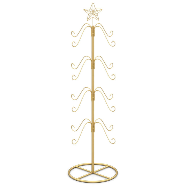 Christmas Tree Stocking Holder with 16 Hooks, Gold Metal