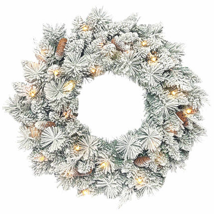 Christmas Wreath with LED Lights, Pinecones, 60cm