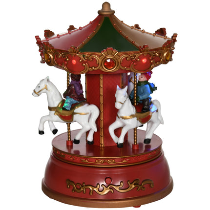 Christmas music box Carousel, LED & Rotating, 13x18.5 cm