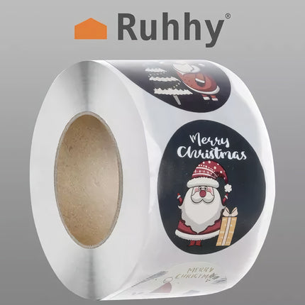Christmas stickers - roll of 500 pcs. Ruhhy 22328