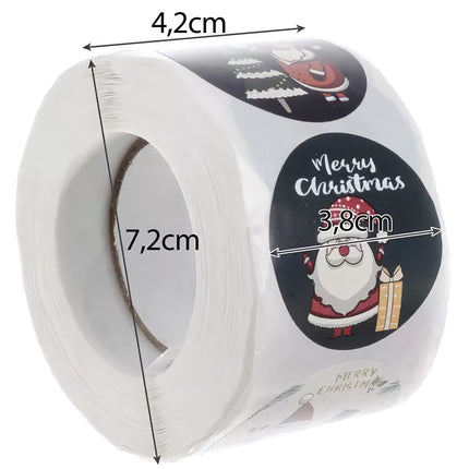 Christmas stickers - roll of 500 pcs. Ruhhy 22328