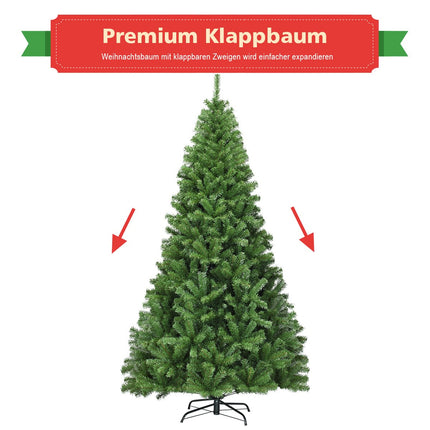 Christmas tree 225 cm artificial Christmas tree with folding system 1346 tips PVC green