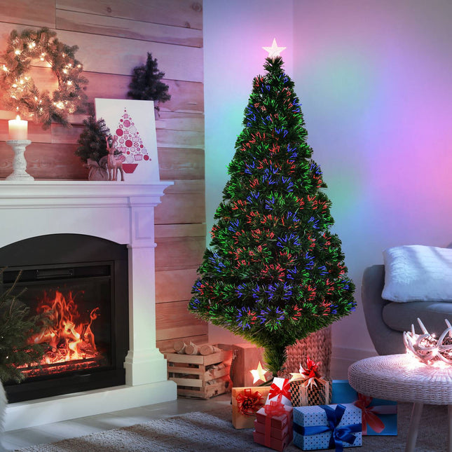 150 cm artificial Christmas tree with LED lights & metal stand