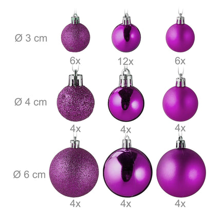 Christmas tree balls in a pack of 100