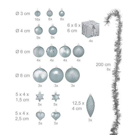 Christmas tree balls in a set of 110 pcs