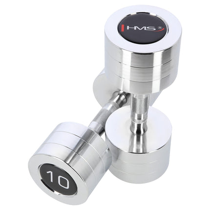 Chrome Dumbbell Set, 2 Pieces, 10 kg Total