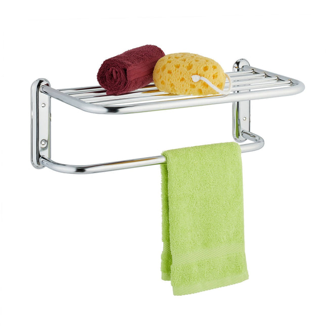 Chrome-plated towel rail for the wall