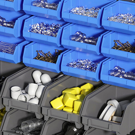Plastic shelf, 63x18x37.5 cm, 30 drawers in various sizes