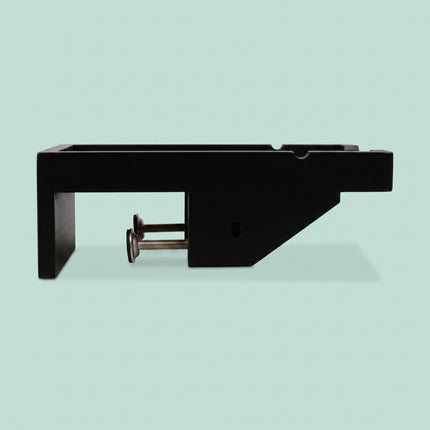 Clamp-On Bamboo Bedside Shelf with Cup Holder – Black