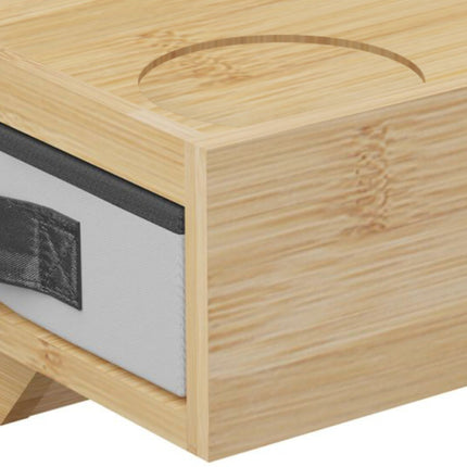 Clamp-On Bamboo Bedside Tables, Set of 2 with Drawer