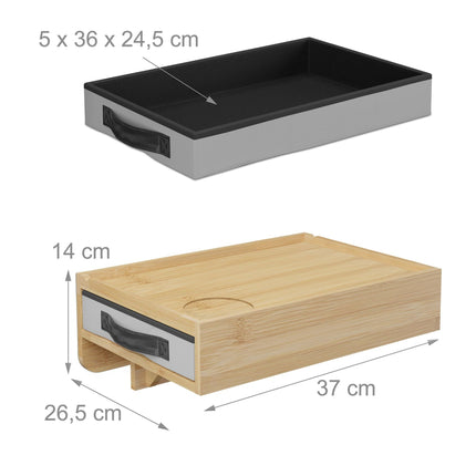 Clamp-On Bamboo Bedside Tables, Set of 2 with Drawer