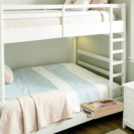 Clamp-On Bamboo Bedside Tables, Set of 2 with Drawer