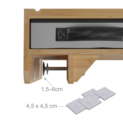 Clamp-On Bamboo Bedside Tables, Set of 2 with Drawer