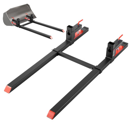 Clamp-On Pallet Forks 60 In, 2000 lb, Stabilizer Bar