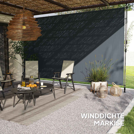 Height-adjustable clamp awning, UV-resistant, 400 cm wide