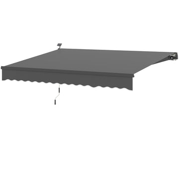 Tension awning with hand crank, UV 50+, 400 cm, Grey
